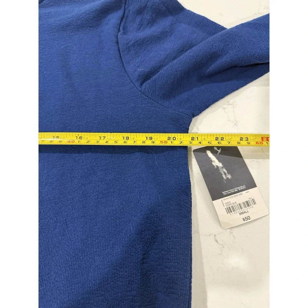 St. John's Bay Men's Small 1/4 Zip Blue‎ Pullover Long Sleeve Ribbed Sweater NWT